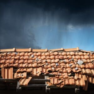 Closeup,Of,A,Roof,Of,A,House,With,Terracotta,Orange