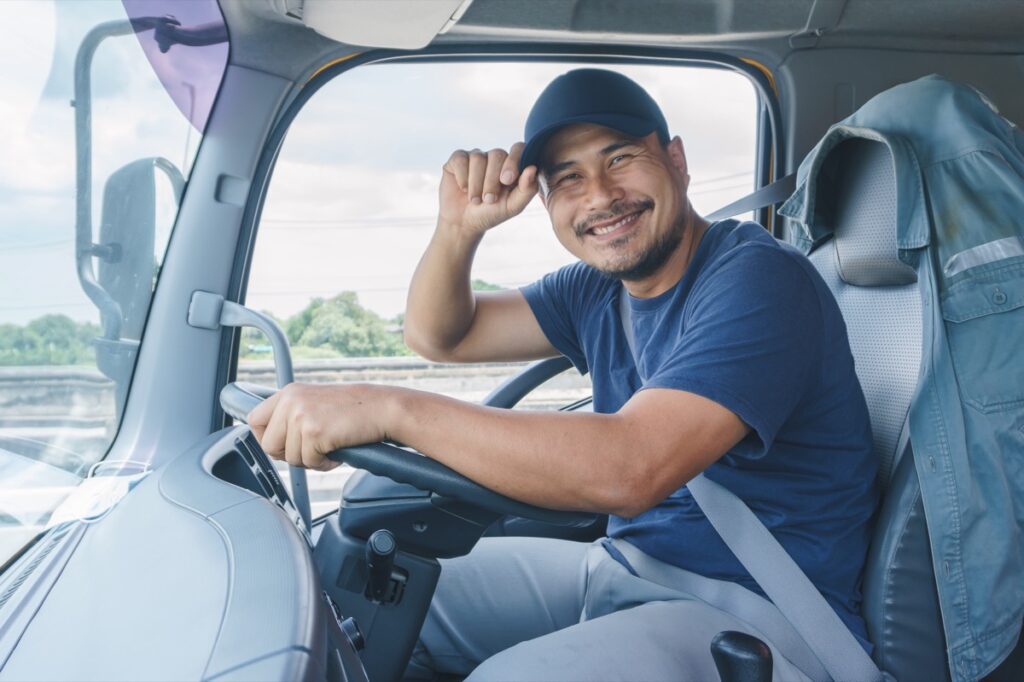 Smile,Confidence,Young,Man,Professional,Truck,Driver,In,Business,Long