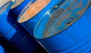 Blue oil barrels (2)
