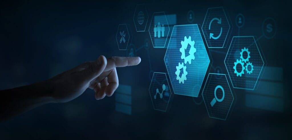 Integration,Concept.,Industrial,Automation,And,Smart,Technology,Concept,On,Touchscreen.