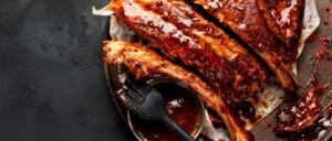 Hot,Grilled,Spare,Ribs,From,A,Summer,Bbq,Served,On
