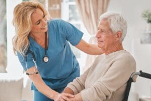 Assisted,Living,,Health,Or,Support,With,Nurse,And,Old,Man